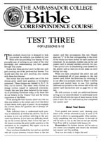 Test Three - For Lessons 9 - 12