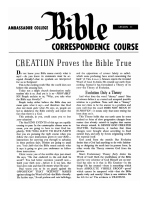 Lesson 11 - Creation Proves the Bible True