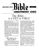 Lesson 12 - The Bible... Is It Fact or Fable?
