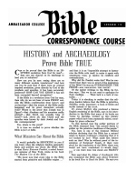 Lesson 12 - History And Archaeology Prove Bible True