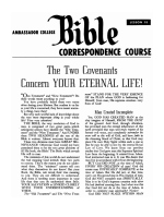Lesson 18 - The Two Covenants Concern Your Eternal Life!