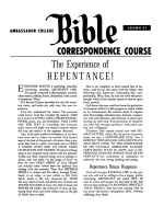 Lesson 22 - The Experience of Repentance!