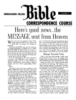 Lesson 2 - Here's good news...the MESSAGE sent from Heaven