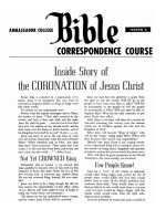 Lesson 6 - Inside Story of the CORONATION of Jesus Christ