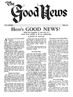 ARE GOOD MANNERS GOOD?
Good News Magazine
April 1951
Volume: Vol I, No. 1