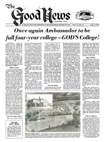 Once Again Ambassador To Be Full Four-Year College  God's College!
Good News Magazine
October 9, 1978
Volume: Vol VI, No. 21