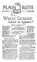 Is a World Dictator About to Appear?
Plain Truth Magazine
February 1934
Volume: Vol I, No.1
Issue: 