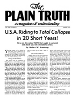 THE MILLENNIUM... Fact or Fiction?
Plain Truth Magazine
February 1956
Volume: Vol XXI, No.2
Issue: 