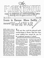 Will TIMES get better?
Plain Truth Magazine
March 1938
Volume: Vol III, No.3
Issue: 