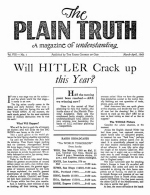 Is this ARMAGEDDON?
Plain Truth Magazine
March-April 1943
Volume: Vol VIII, No.1
Issue: 