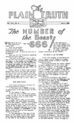 The Despised FEW
Plain Truth Magazine
April 1938
Volume: Vol III, No.4
Issue: 