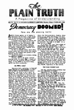 Democracy DOOMED!
Plain Truth Magazine
April-May 1940
Volume: Vol V, No.2
Issue: 