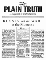 What's Prophesied About RUSSIA!
Plain Truth Magazine
November-December 1943
Volume: Vol VIII, No.2
Issue: 