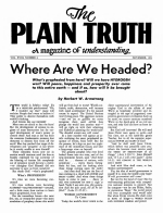 Why YOU Are Alive
Plain Truth Magazine
November 1953
Volume: Vol XVIII, No.6
Issue: 