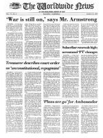 War Is Still On, says Mr. Armstrong