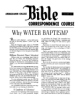 Lesson 25 - Why Water Baptism?