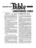 Lesson 27 - Rest - on God's Sabbath Day!