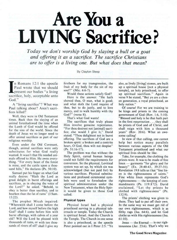 Are You a LIVING Sacrifice?