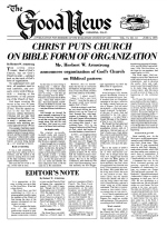 Christ Puts Church On Bible Form Of Organization
Good News Magazine
June 5, 1978
Volume: Vol VI, No. 12