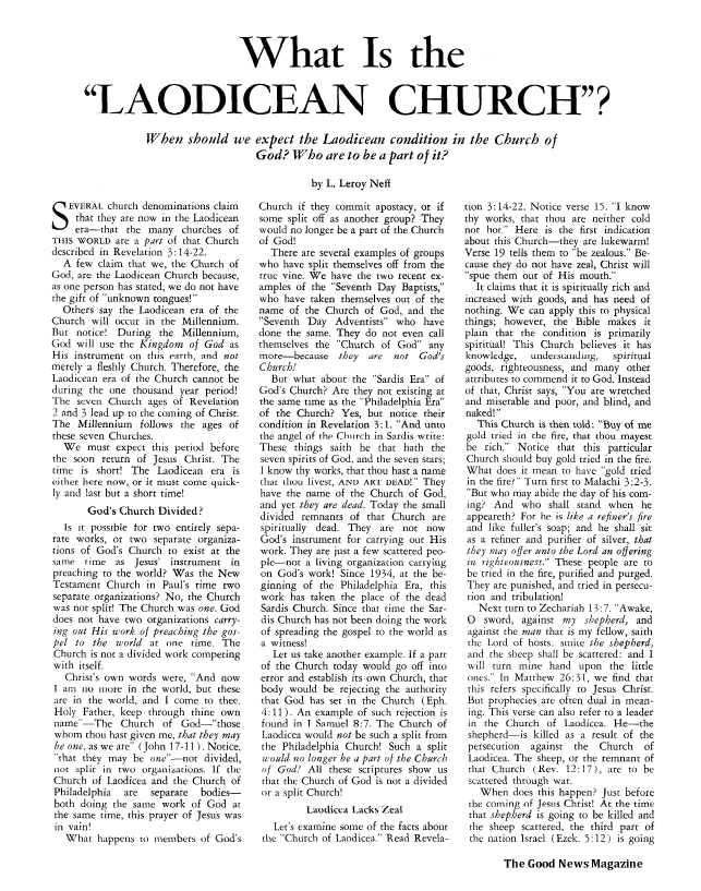 What Is the LAODICEAN CHURCH?