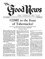 What New Members Should Know about the Feast of Tabernacles
Good News Magazine
September 1961
Volume: Vol X, No. 9