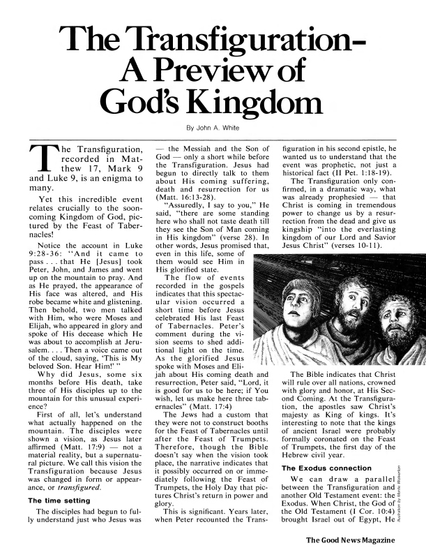 The Transfiguration - A Preview of God's Kingdom