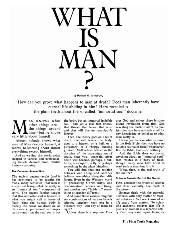 WHAT IS MAN?
