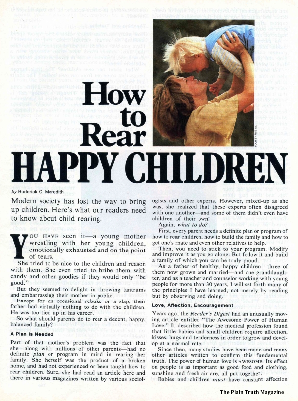 How to Rear HAPPY CHILDREN