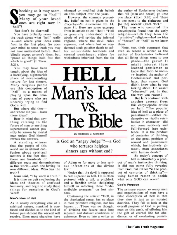 HELL Man's Idea vs. the Bible