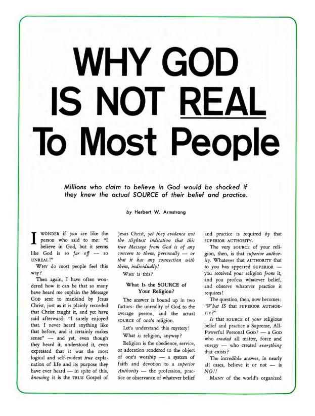 Why God Is Not Real to Most People