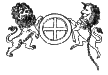 Picture of the emblem known as Ephraim's Cake (with a Lion and Unicorn)