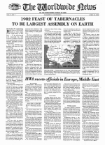 1982 Feast Of Tabernacles to be Largest Assembly on Earth